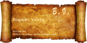 Bogdán Viola névjegykártya